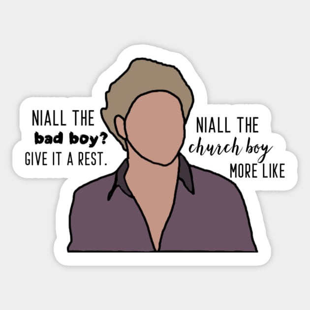 Niall Horan bad boy/church boy Sticker by emmamarlene